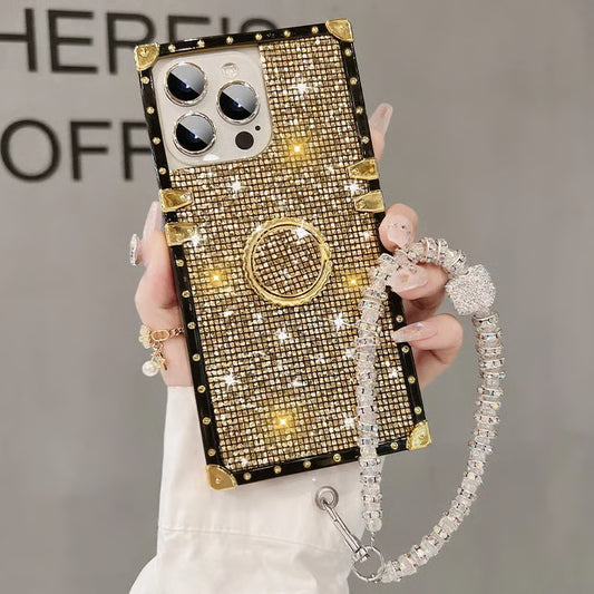 ✨ Coque avec Bracelet Cristal Étincelant 